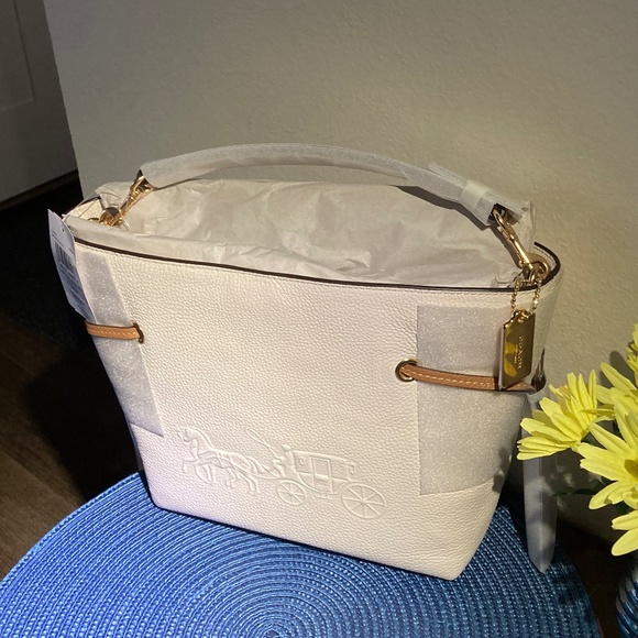 **SOLD**  COACH LEATHER ANDY TOTE/CROSSBODY IN GORGEOUS CHALK MULTI - NWT! - Picture 5 of 8